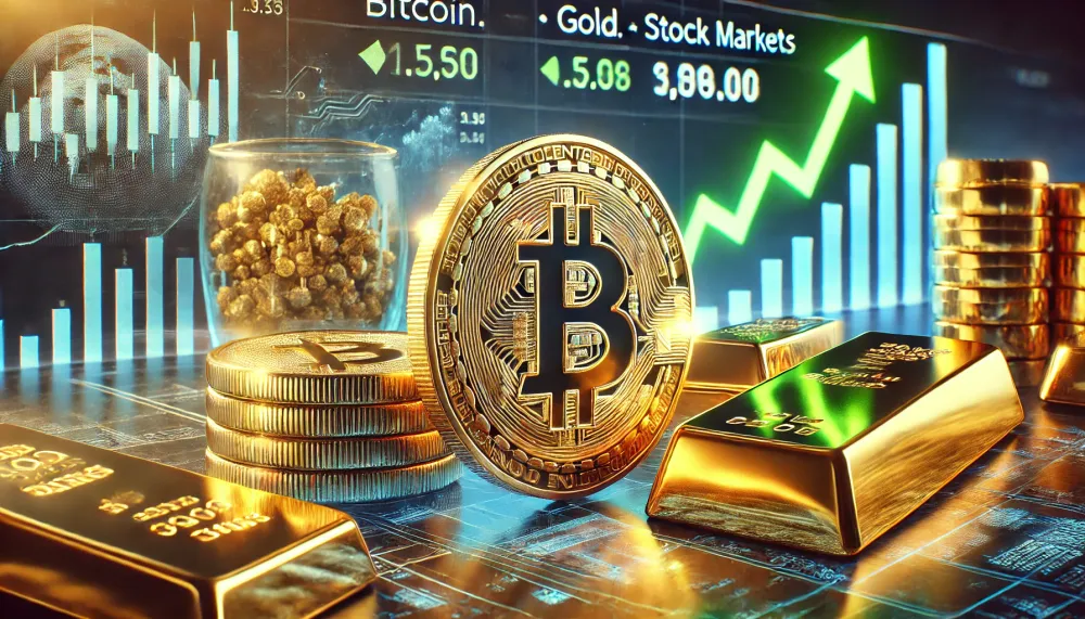 Bitcoin blijft achter bij goud en aandelen